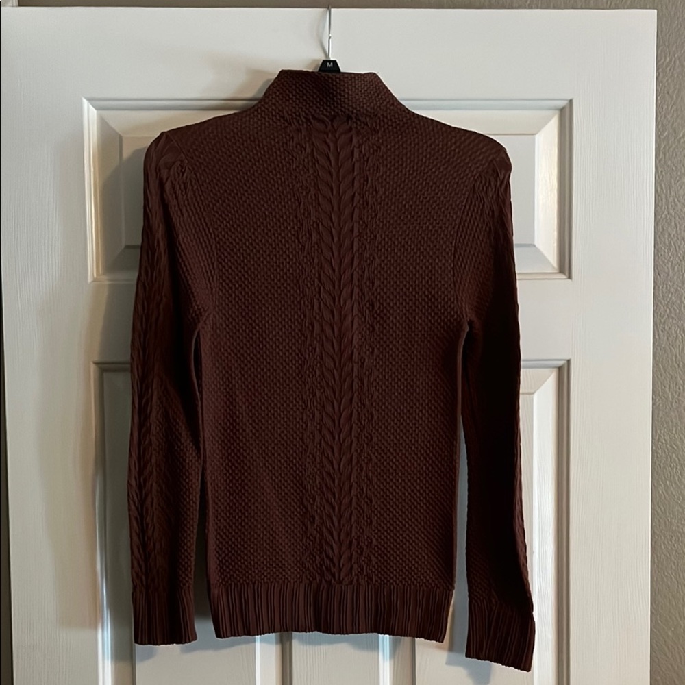 Brown Stretchy Mock Neck